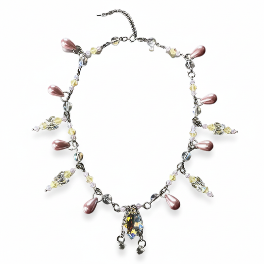 Photo studio - Collier perles roses